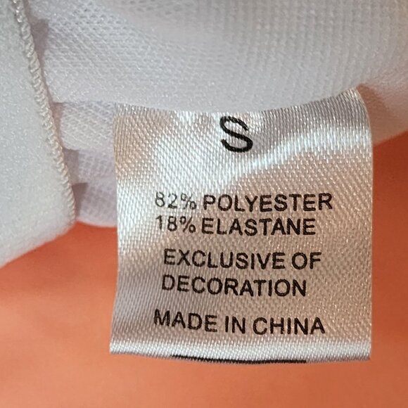 Rotita Peach Grey White Geo Print Poly Elastan Double Adj Strap Tankini Set Sz S - Picture 14 of 16